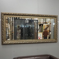 Большое серебряное зеркало "Зебра 151" шириной 190см, высотой 95см в широком багете в классическом стиле (ширина багета 13,1 см)