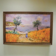 Большая картина "Зебра 194" шириной 190см, высотой 120см в широком багете в классическом стиле (ширина багета 10,3см)