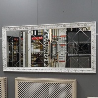Большое зеркало "Зебра 141" шириной 186см, высотой 92см в широком багете в классическом стиле (ширина багета 9,1 см)
